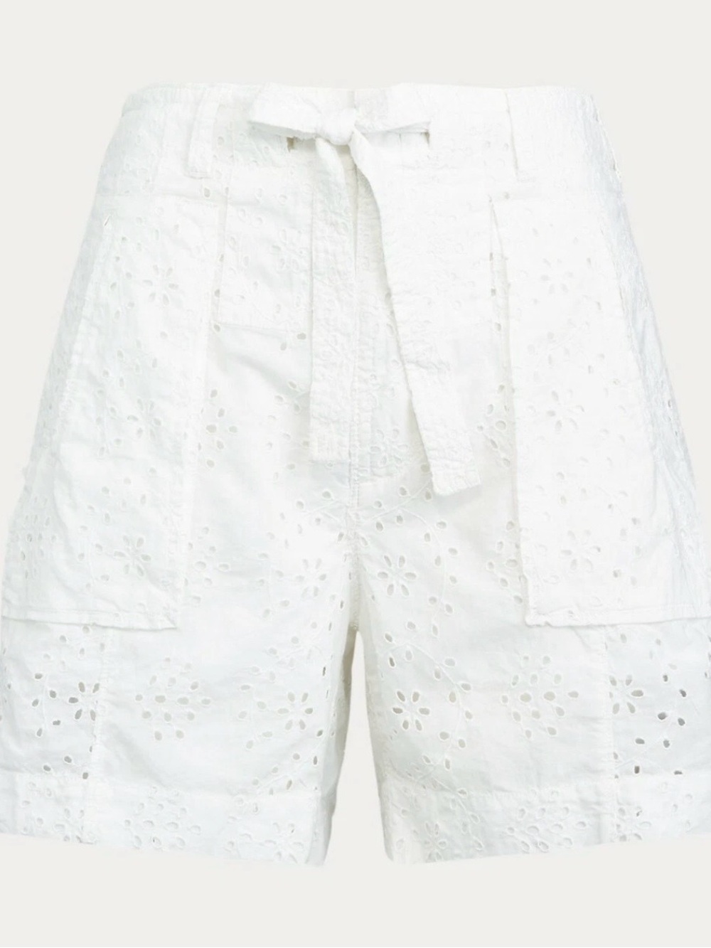 NWTs $198- Polo Ralph Lauren Women's White Cotton Floral Eyelet Belted Shorts 8